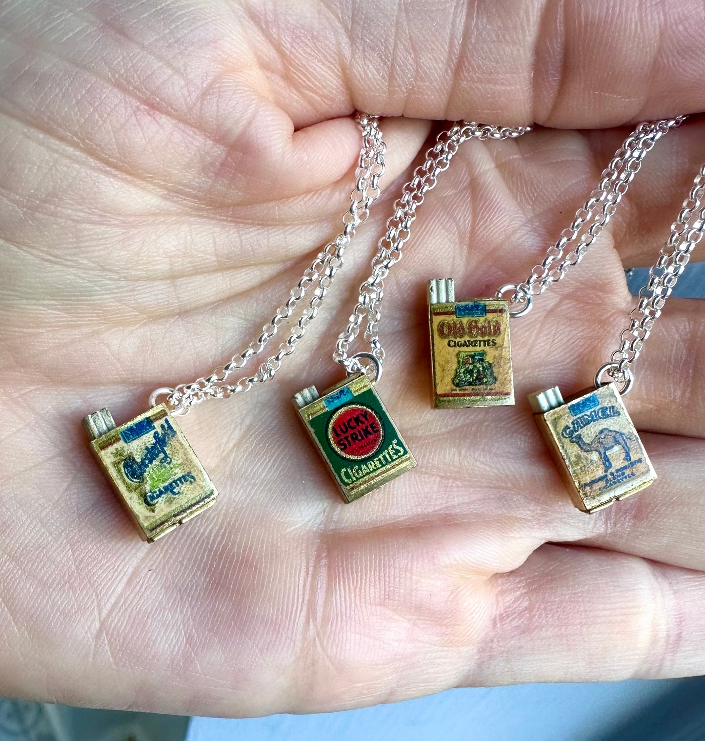 1930’s Moving Cigarette Charm Necklace
