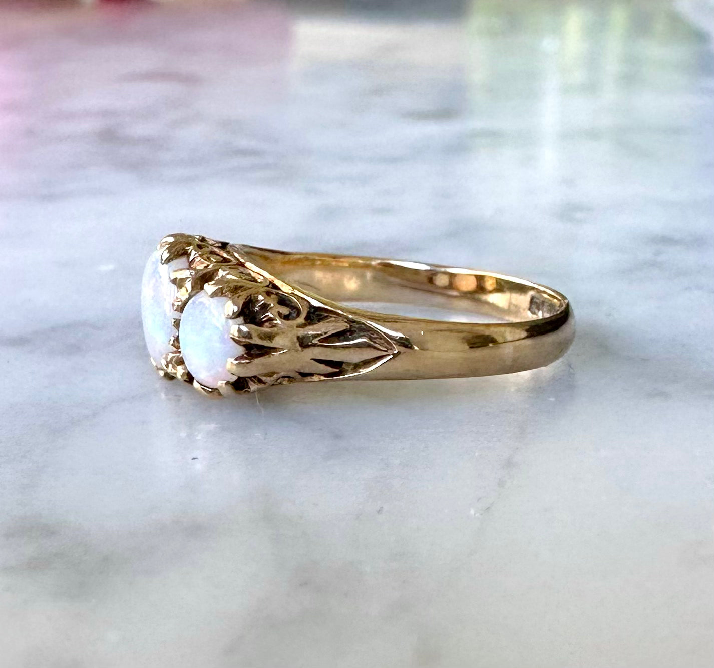 Antique Victorian Opal Trilogy Ring