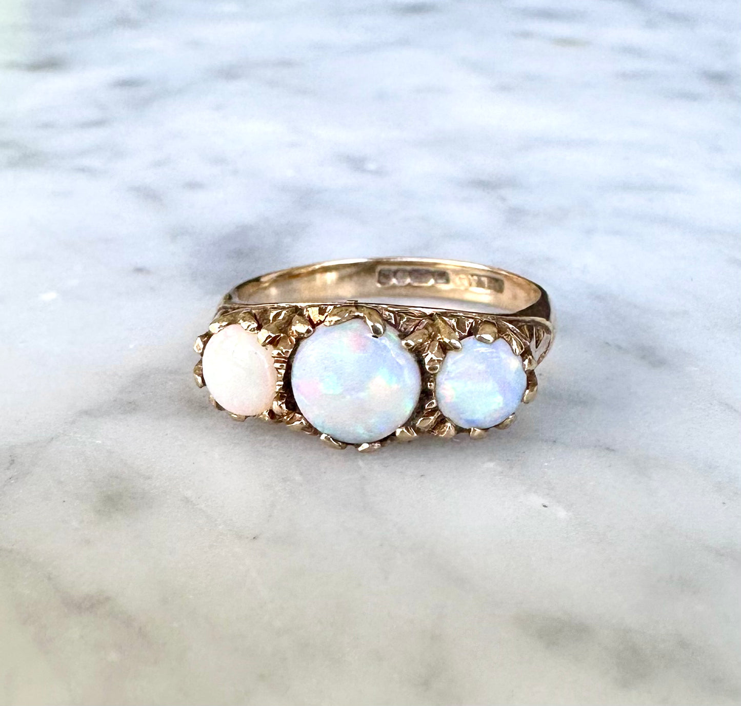 Antique Victorian Opal Trilogy Ring
