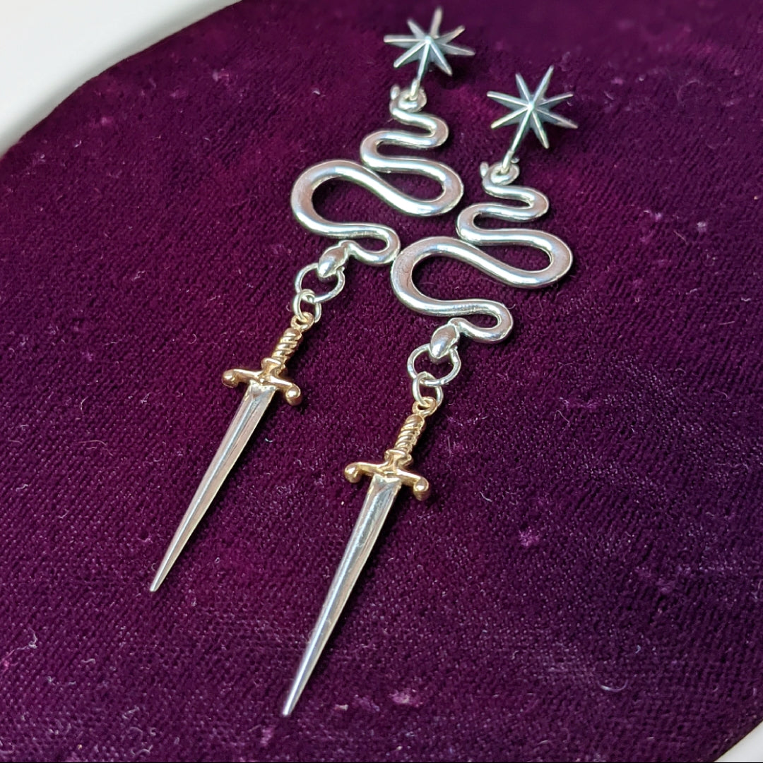 Sword and Serpent Earrings