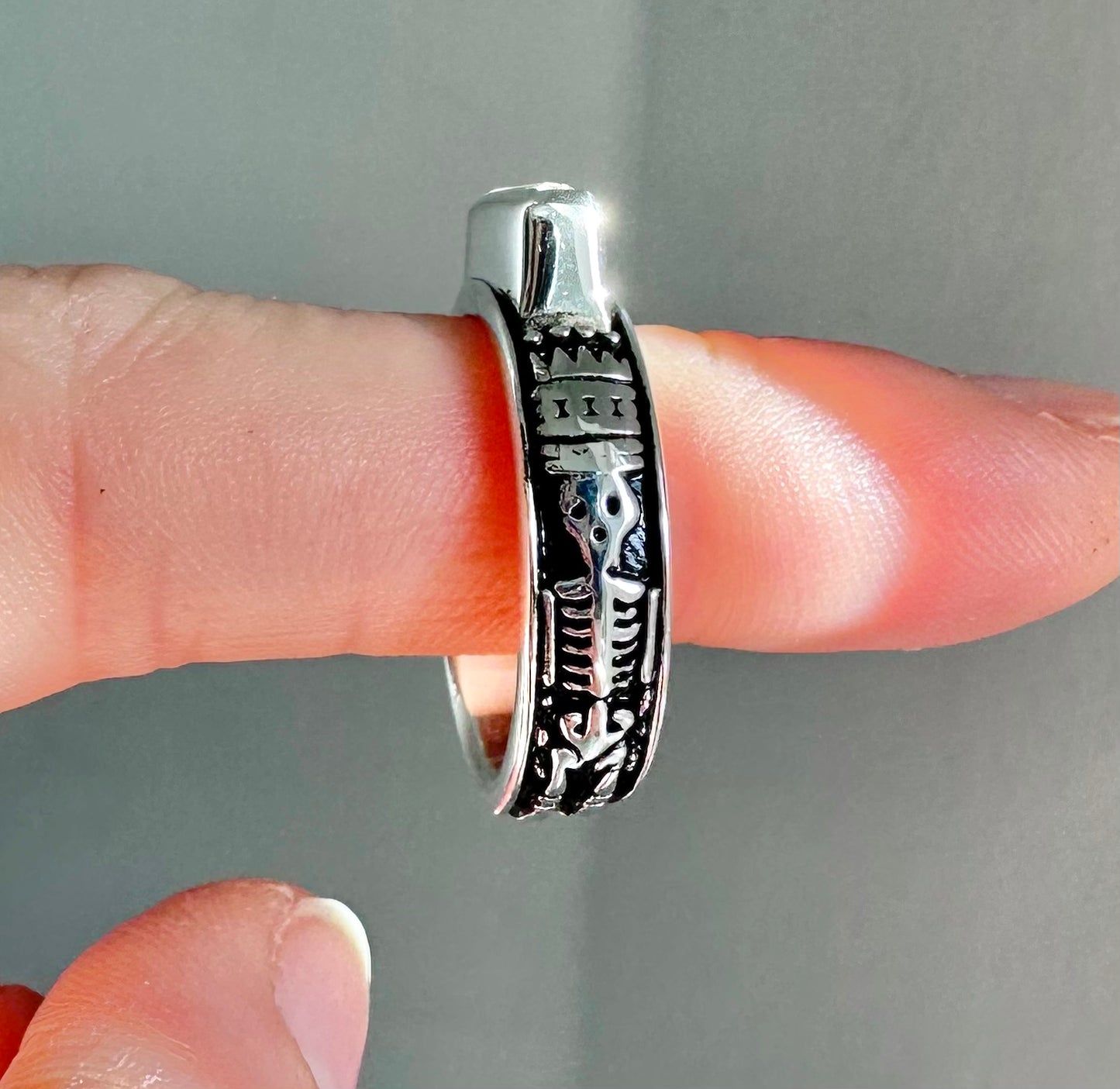 Immediate Shipping Skeletal Memento Mori Ring Sz 8.5