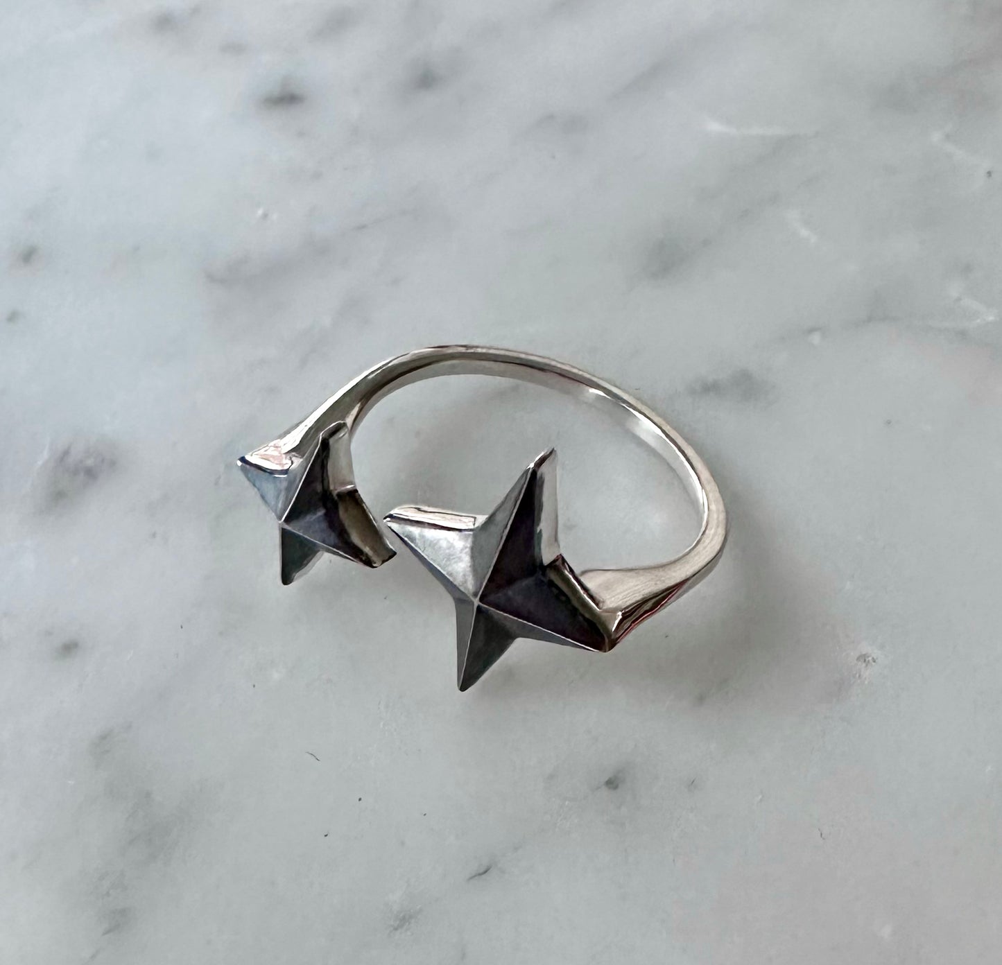 Sterling Double Star Ring
