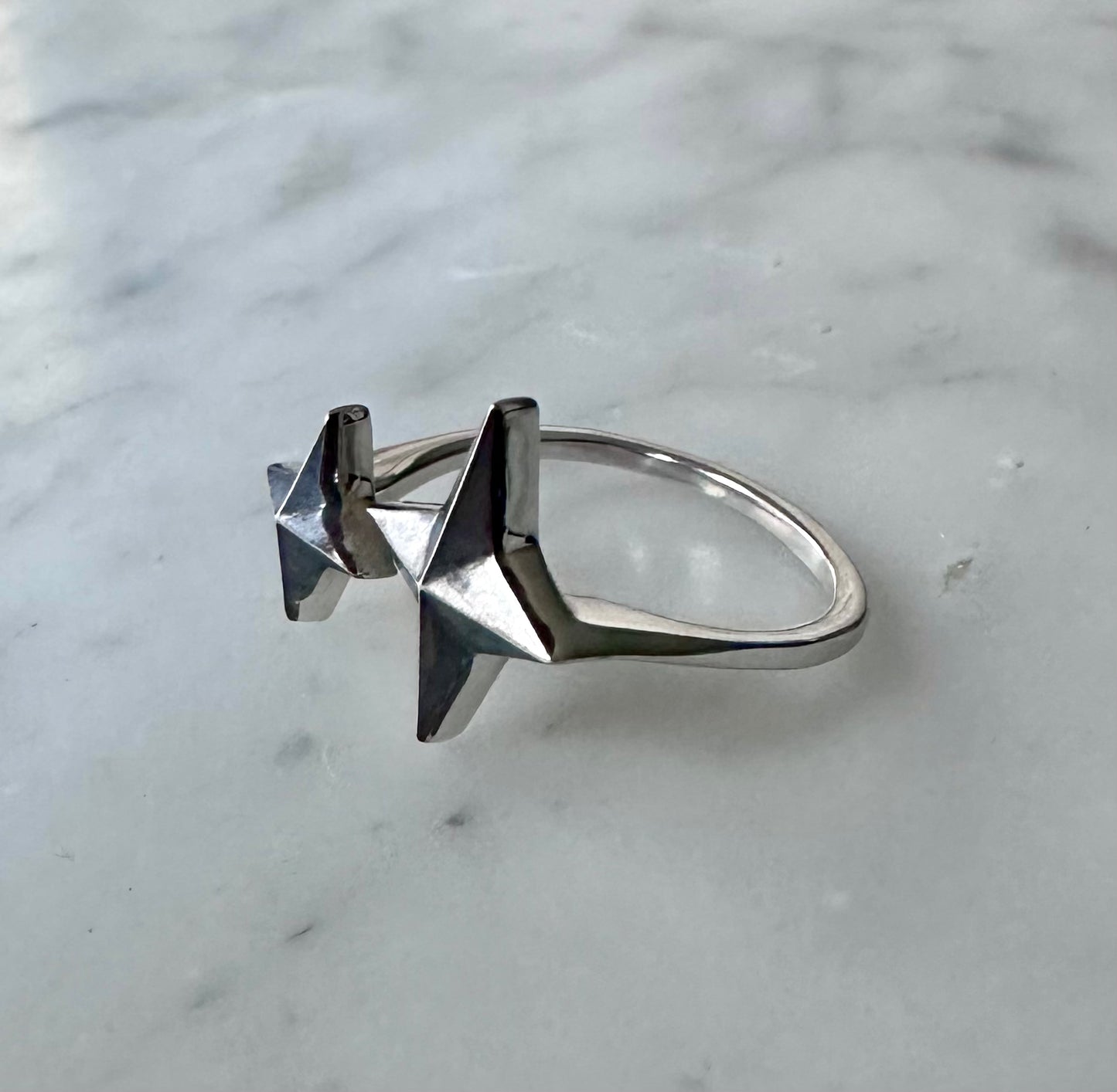 Sterling Double Star Ring