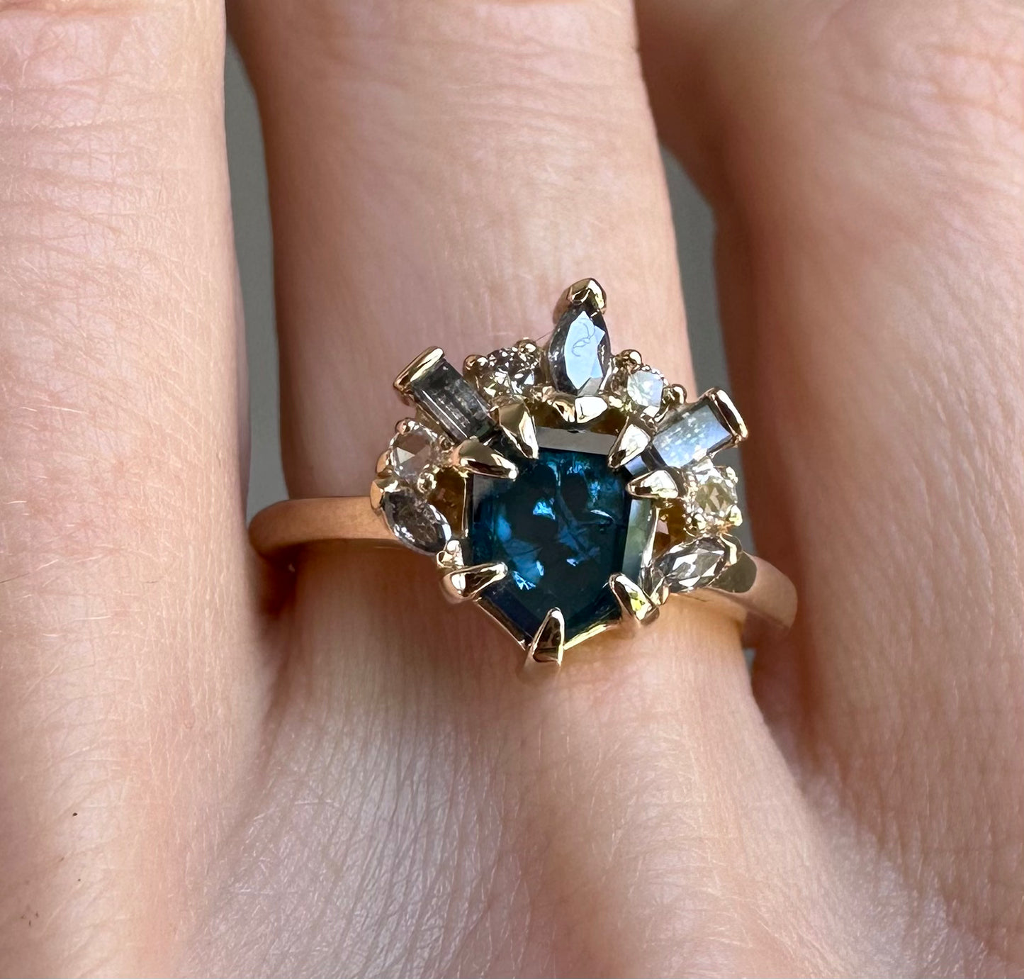 Blue Diamond Beam Ring