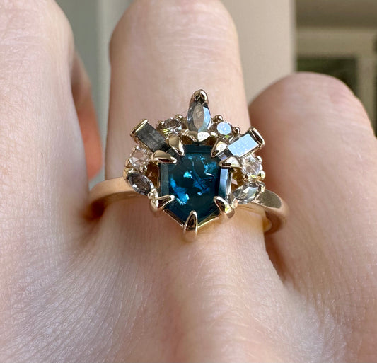 Blue Diamond Beam Ring
