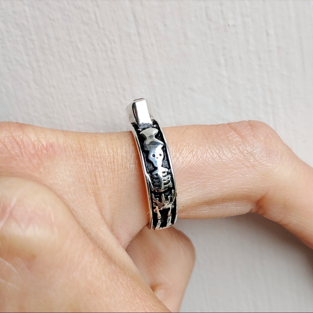 Immediate Shipping Skeletal Memento Mori Ring  sz 7.5