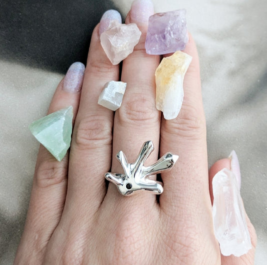 Quartz Cluster Ring Size 7