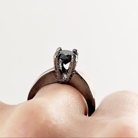 Miniature Dark Crystal Talon Ring Size 6