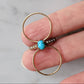 Victorian 14K Gold Turquoise Seed Pearl 3 Band Ring