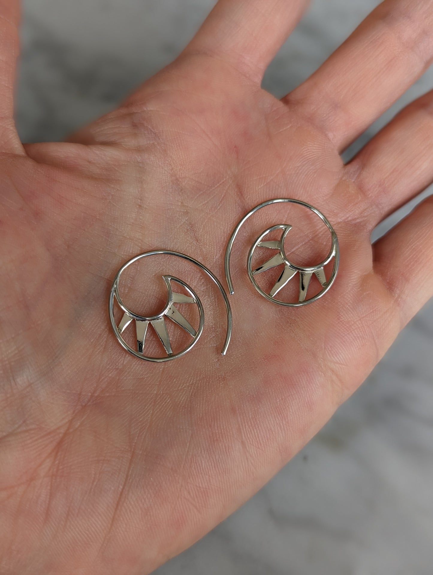 Sterling Silver Spike Ear Wire Earrings