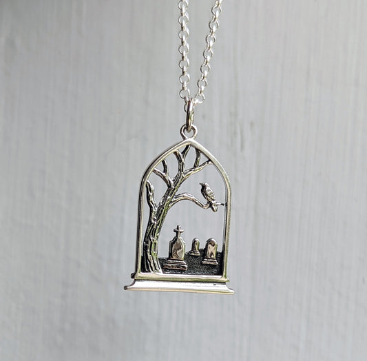 Sterling Cemetery Necklace