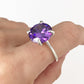 Deep Purple Crystal Talon Ring